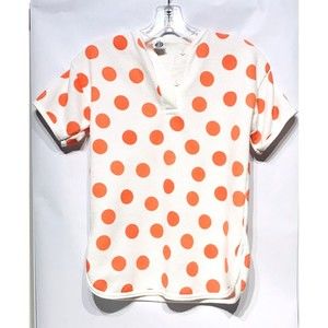 C&A Vintage Teens Retro  Orange Polka Dot Size Small Blouse
